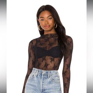 Free people Lady Lux Layering Top in Black